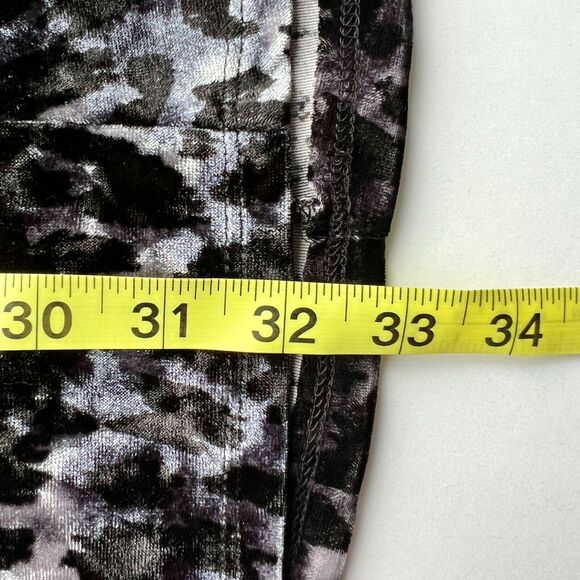 Free People Velvet Mini Dress Nightie M Gray Leopard Romantic Dark Fairycore - Picture 11 of 11